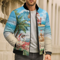 Tropical Christmas Funny Santa Bomber Puffer Jacket Beach Vacation LT7 - Polynesian Pride