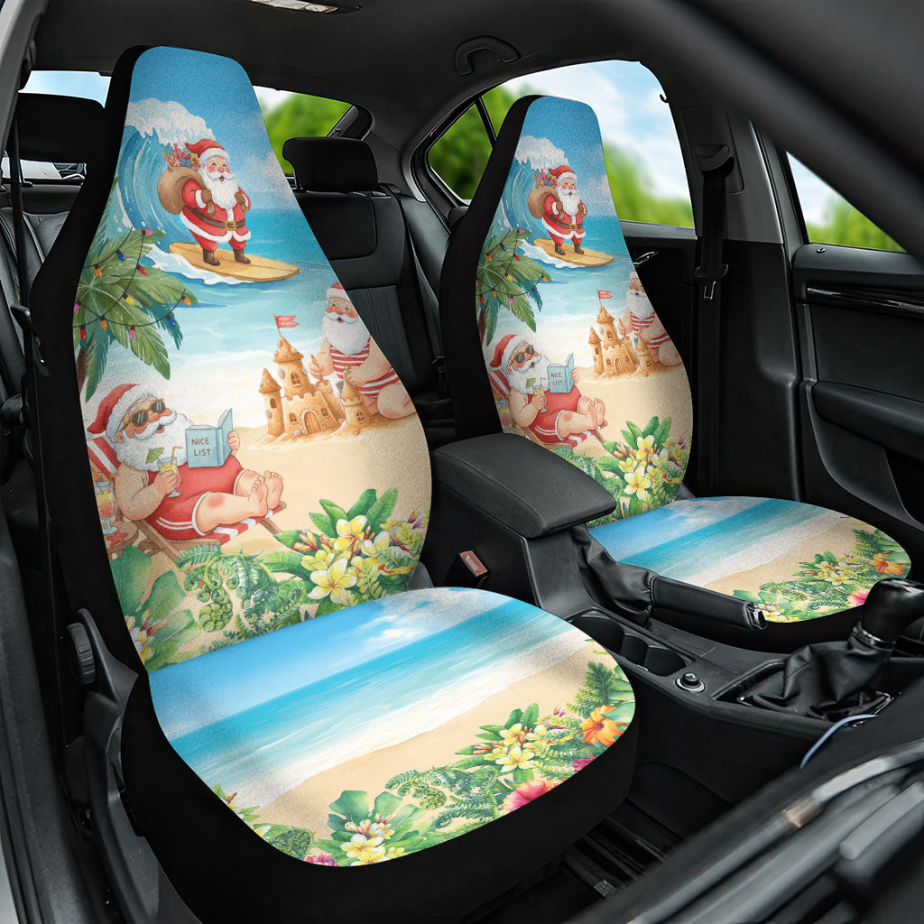 Tropical Christmas Funny Santa Car Seat Cover Beach Vacation LT7 One Size Multicolor - Polynesian Pride