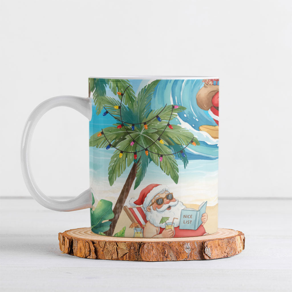 Tropical Christmas Funny Santa Ceramic Mug Beach Vacation LT7 Multicolor - Polynesian Pride