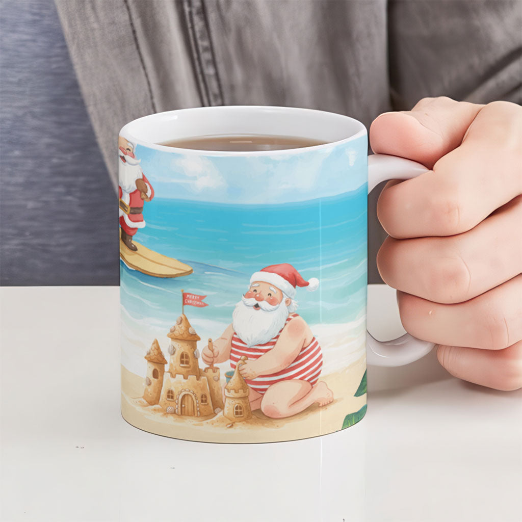 Tropical Christmas Funny Santa Ceramic Mug Beach Vacation LT7 - Polynesian Pride