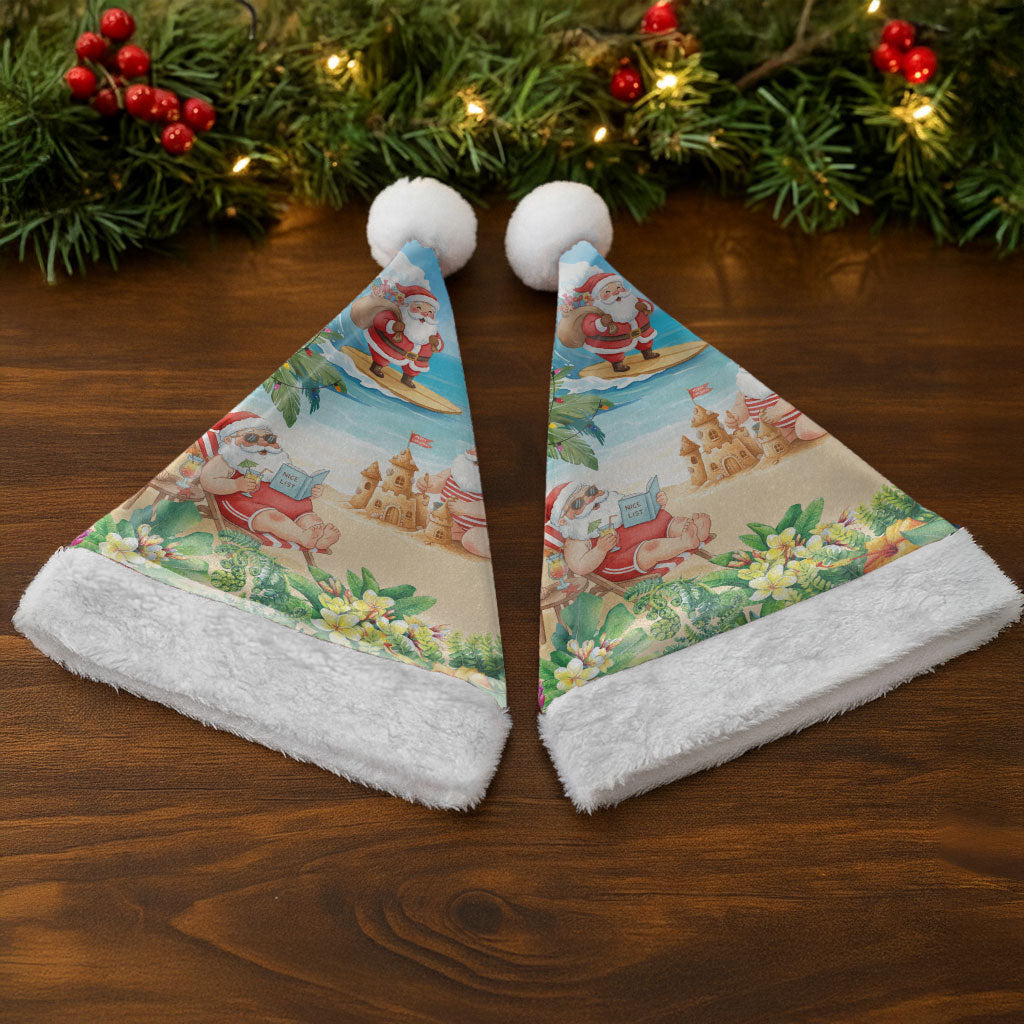 Tropical Christmas Funny Santa Christmas Santa Hat Beach Vacation LT7 - Polynesian Pride