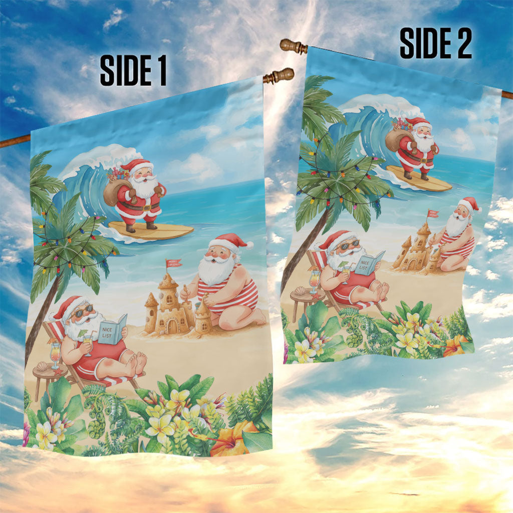 Tropical Christmas Funny Santa Garden Flag Beach Vacation LT7 - Polynesian Pride