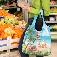 Tropical Christmas Funny Santa Grocery Bag Beach Vacation LT7 - Polynesian Pride