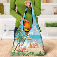 Tropical Christmas Funny Santa Grocery Bag Beach Vacation LT7 - Polynesian Pride