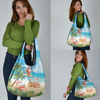 Tropical Christmas Funny Santa Grocery Bag Beach Vacation LT7 - Polynesian Pride