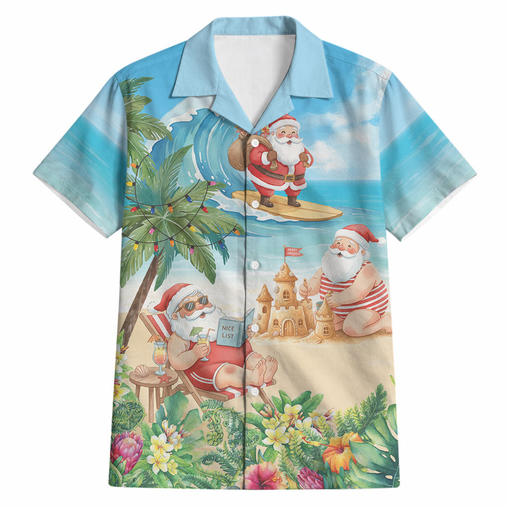 Tropical Christmas Funny Santa Hawaiian Shirt Beach Vacation LT7 Multicolor - Polynesian Pride