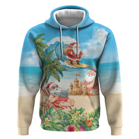 Tropical Christmas Funny Santa Hoodie Beach Vacation LT7 Pullover Hoodie Multicolor - Polynesian Pride