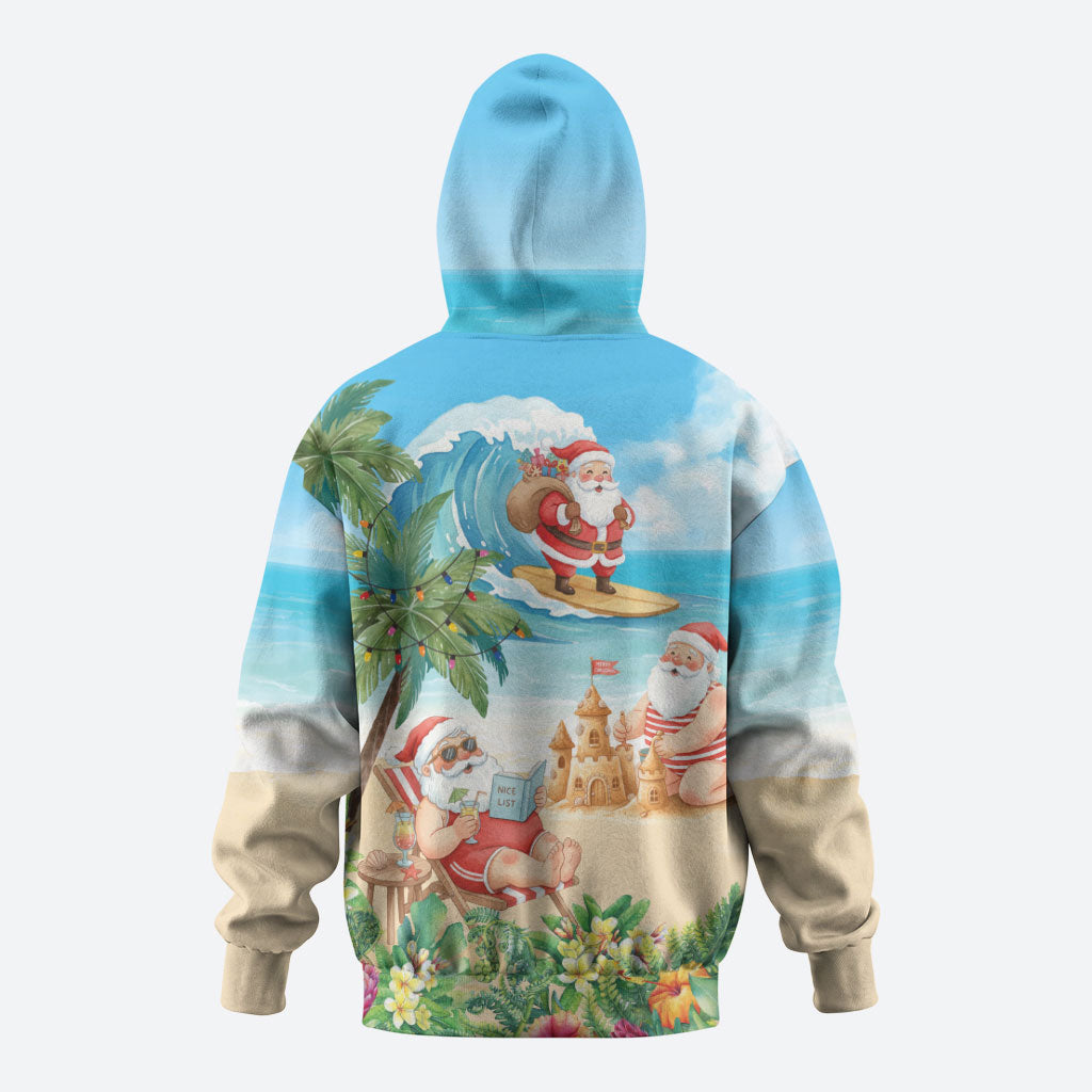 Tropical Christmas Funny Santa Hoodie Beach Vacation LT7 - Polynesian Pride