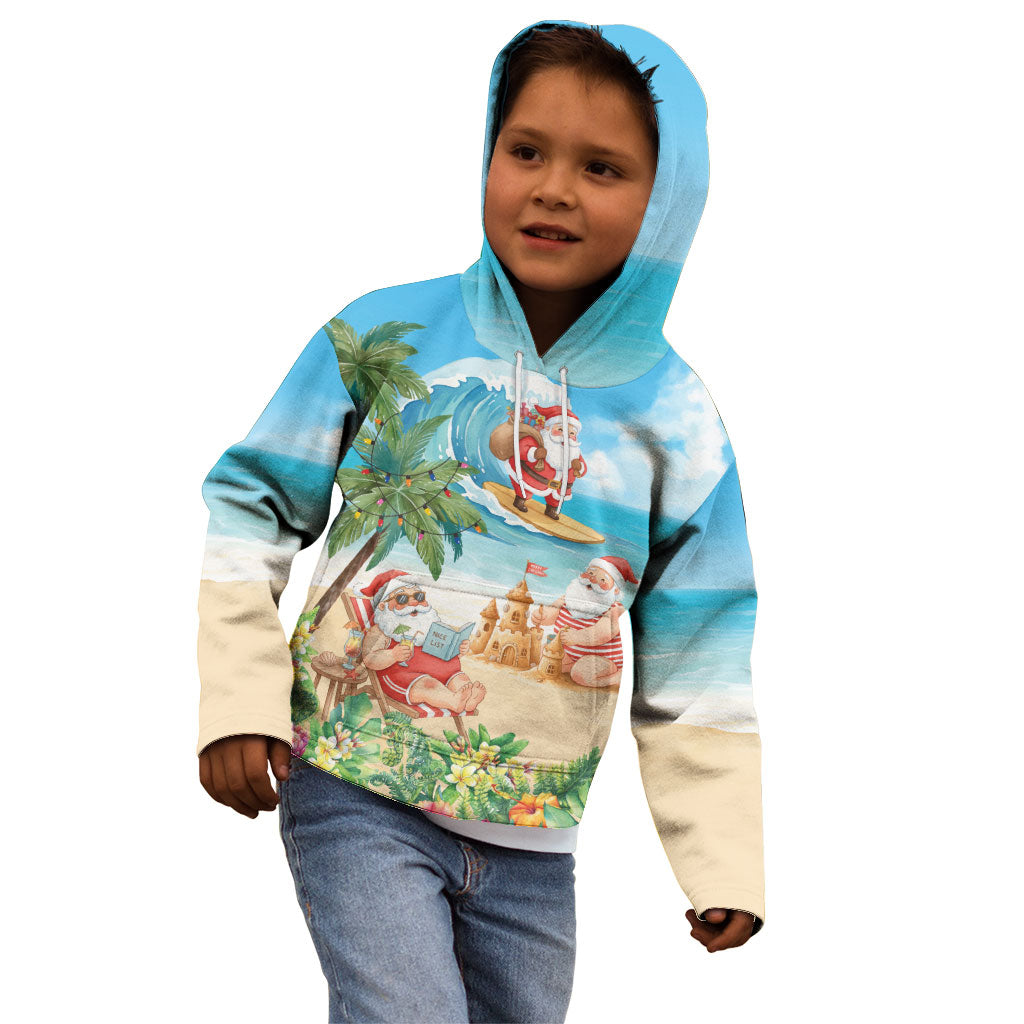 Tropical Christmas Funny Santa Kid Hoodie Beach Vacation LT7 - Polynesian Pride