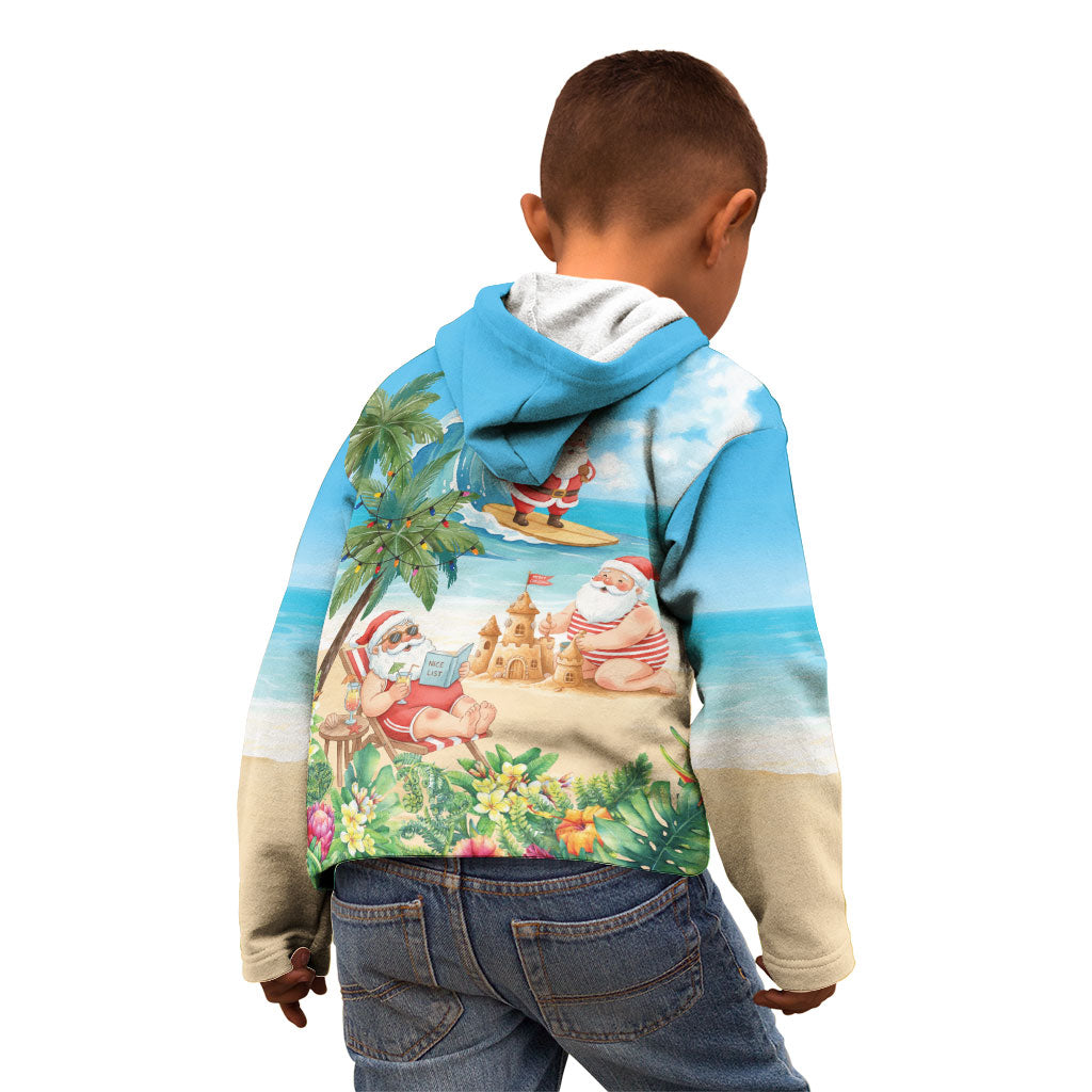 Tropical Christmas Funny Santa Kid Hoodie Beach Vacation LT7 - Polynesian Pride