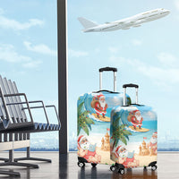 Tropical Christmas Funny Santa Luggage Cover Beach Vacation LT7 - Polynesian Pride