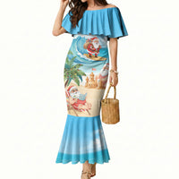 Tropical Christmas Funny Santa Mermaid Dress Beach Vacation LT7 Women Multicolor - Polynesian Pride