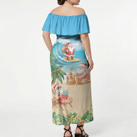 Tropical Christmas Funny Santa Off Shoulder Maxi Dress Beach Vacation LT7 - Polynesian Pride