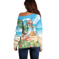 Tropical Christmas Funny Santa Off Shoulder Sweater Beach Vacation LT7 - Polynesian Pride