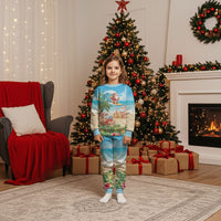 Tropical Christmas Funny Santa Christmas Pajama Set Beach Vacation LT7 Kid Multicolor - Polynesian Pride