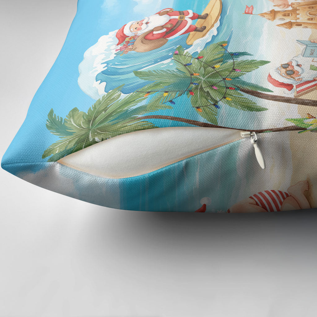 Tropical Christmas Funny Santa Pillow Cover Beach Vacation LT7 - Polynesian Pride