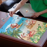Tropical Christmas Funny Santa Puzzle Beach Vacation LT7 - Polynesian Pride