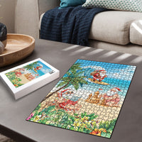 Tropical Christmas Funny Santa Puzzle Beach Vacation LT7 - Polynesian Pride