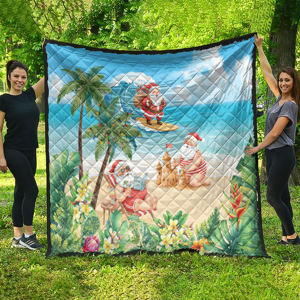 Tropical Christmas Funny Santa Quilt Beach Vacation LT7 - Polynesian Pride