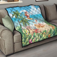 Tropical Christmas Funny Santa Quilt Beach Vacation LT7 - Polynesian Pride