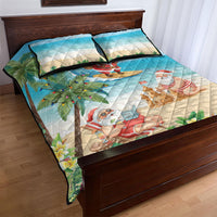 Tropical Christmas Funny Santa Quilt Bed Set Beach Vacation LT7 - Polynesian Pride