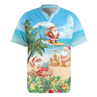 Tropical Christmas Funny Santa Rugby Jersey Beach Vacation LT7 Multicolor - Polynesian Pride