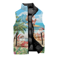 Tropical Christmas Funny Santa Sleeveless Puffer Jacket Beach Vacation LT7 - Polynesian Pride