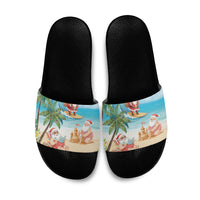 Tropical Christmas Funny Santa Slide Sandals Beach Vacation LT7 Multicolor - Polynesian Pride