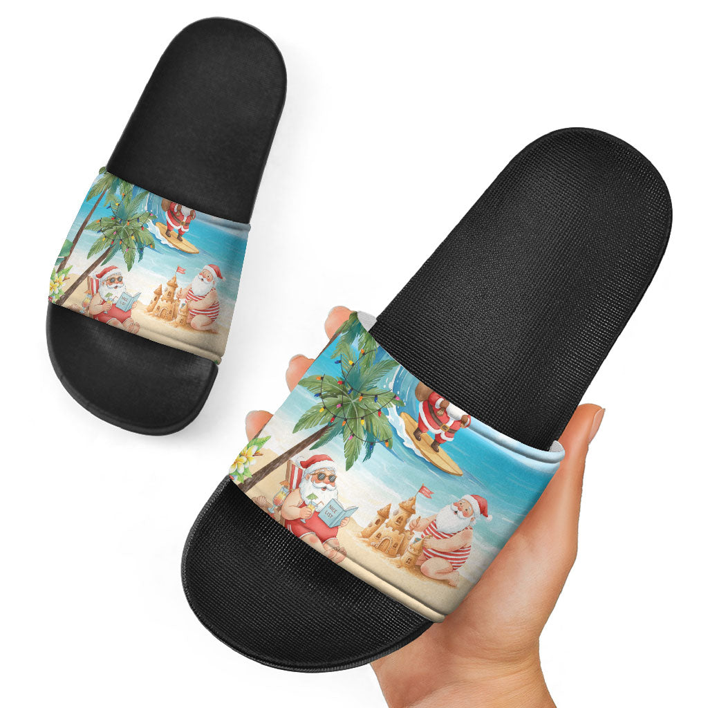 Tropical Christmas Funny Santa Slide Sandals Beach Vacation LT7 - Polynesian Pride