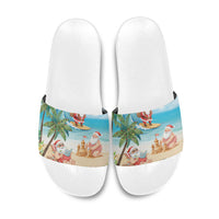 Tropical Christmas Funny Santa Slide Sandals Beach Vacation LT7 Multicolor - Polynesian Pride