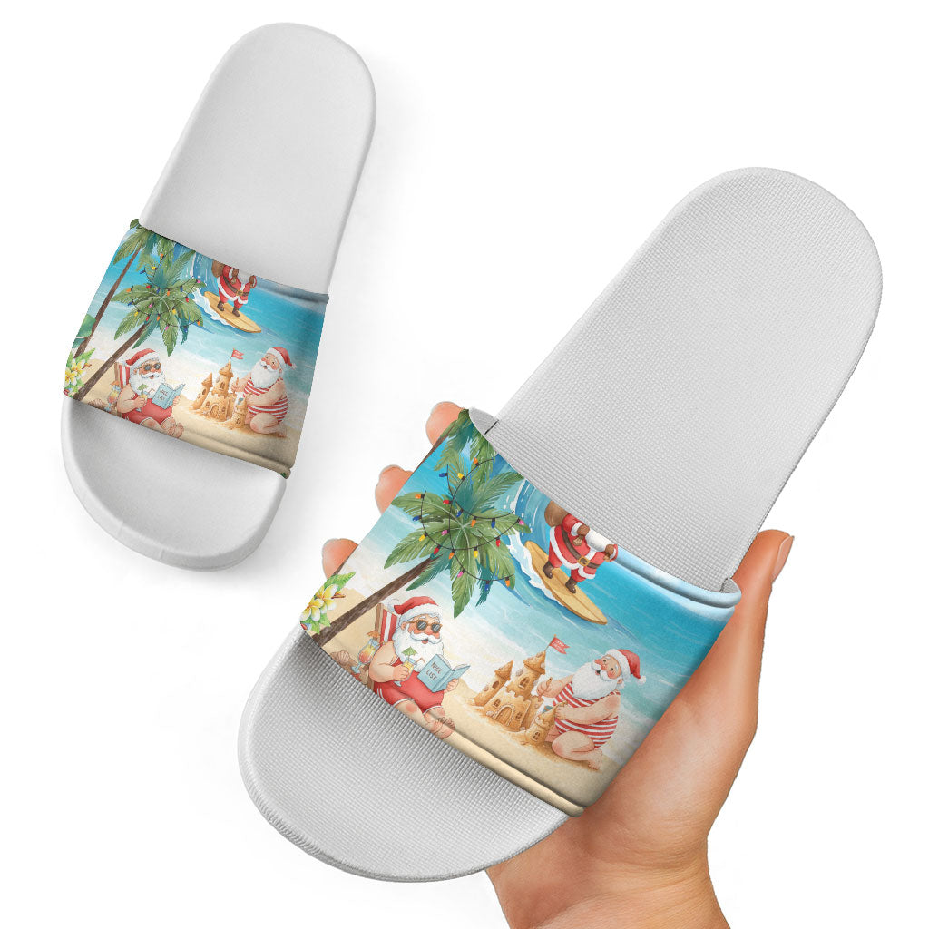 Tropical Christmas Funny Santa Slide Sandals Beach Vacation LT7 - Polynesian Pride