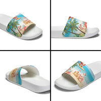 Tropical Christmas Funny Santa Slide Sandals Beach Vacation LT7 - Polynesian Pride