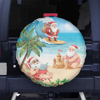 Tropical Christmas Funny Santa Spare Tire Cover Beach Vacation LT7 No hole Multicolor - Polynesian Pride