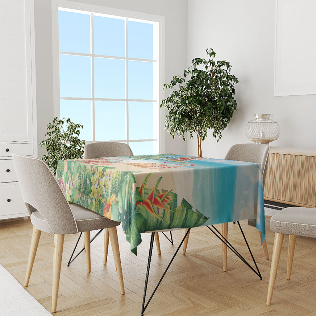 Tropical Christmas Funny Santa Tablecloth Beach Vacation LT7 - Polynesian Pride