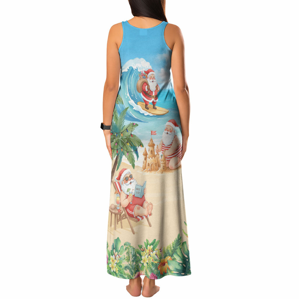 Tropical Christmas Funny Santa Tank Maxi Dress Beach Vacation LT7 - Polynesian Pride