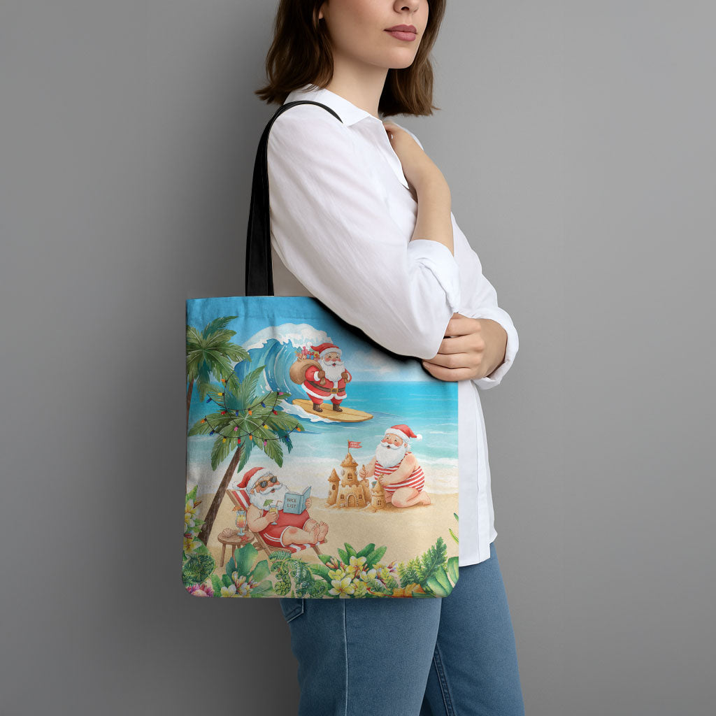 Tropical Christmas Funny Santa Tote Bag Beach Vacation LT7 - Polynesian Pride