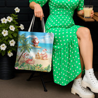 Tropical Christmas Funny Santa Tote Bag Beach Vacation LT7 - Polynesian Pride