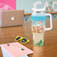 Tropical Christmas Funny Santa Tumbler With Handle Beach Vacation LT7 - Polynesian Pride