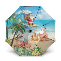 Tropical Christmas Funny Santa Umbrella Beach Vacation LT7 One Size Folded 11.42 inch Opened Diameter 37.4 inch Multicolor - Polynesian Pride