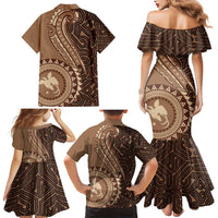 Papua New Guinea Oro Tapa Motif Family Matching Mermaid Dress and Hawaiian Shirt Classic LT7 - Polynesian Pride
