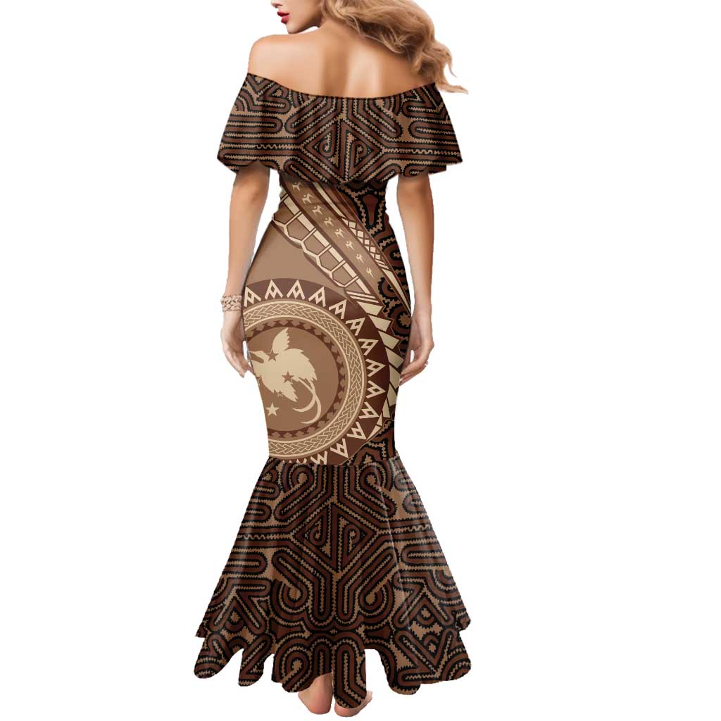 Papua New Guinea Oro Tapa Motif Family Matching Mermaid Dress and Hawaiian Shirt Classic LT7 - Polynesian Pride