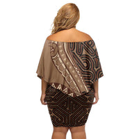 Papua New Guinea Oro Tapa Motif Family Matching Off Shoulder Short Dress and Hawaiian Shirt Classic LT7 - Polynesian Pride