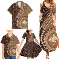 Papua New Guinea Oro Tapa Motif Family Matching Summer Maxi Dress and Hawaiian Shirt Classic LT7 - Polynesian Pride