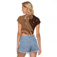 Papua New Guinea Oro Tapa Motif Raglan Cropped T Shirt Classic