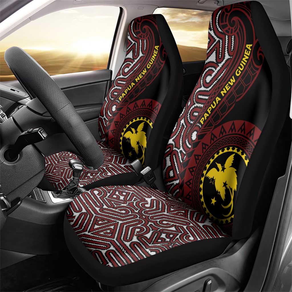 Papua New Guinea Oro Tapa Motif Car Seat Cover Special LT7 - Polynesian Pride