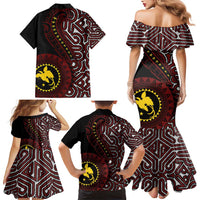Papua New Guinea Oro Tapa Motif Family Matching Mermaid Dress and Hawaiian Shirt Special LT7 - Polynesian Pride