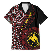 Papua New Guinea Oro Tapa Motif Family Matching Mermaid Dress and Hawaiian Shirt Special LT7 Dad's Shirt - Short Sleeve Black - Polynesian Pride