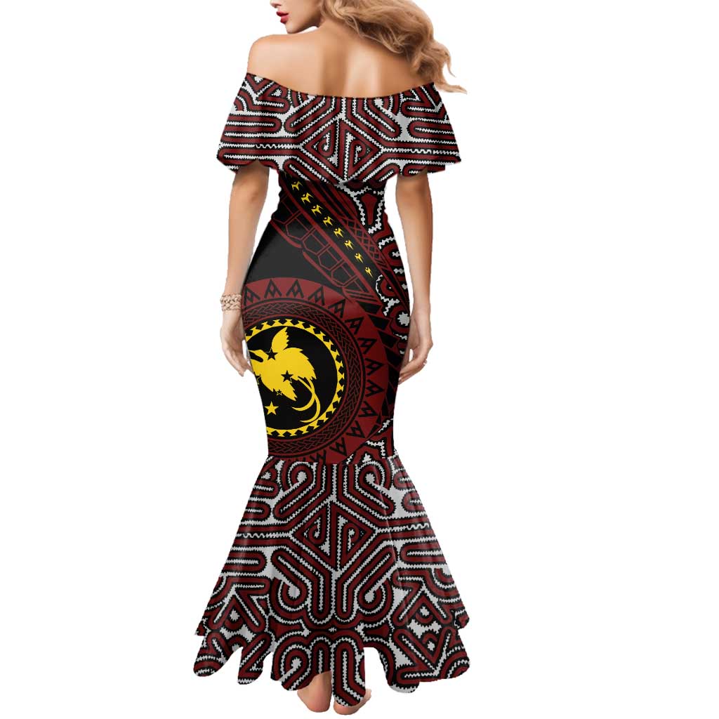 Papua New Guinea Oro Tapa Motif Family Matching Mermaid Dress and Hawaiian Shirt Special LT7 - Polynesian Pride