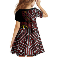 Papua New Guinea Oro Tapa Motif Family Matching Off The Shoulder Long Sleeve Dress and Hawaiian Shirt Special LT7 - Polynesian Pride