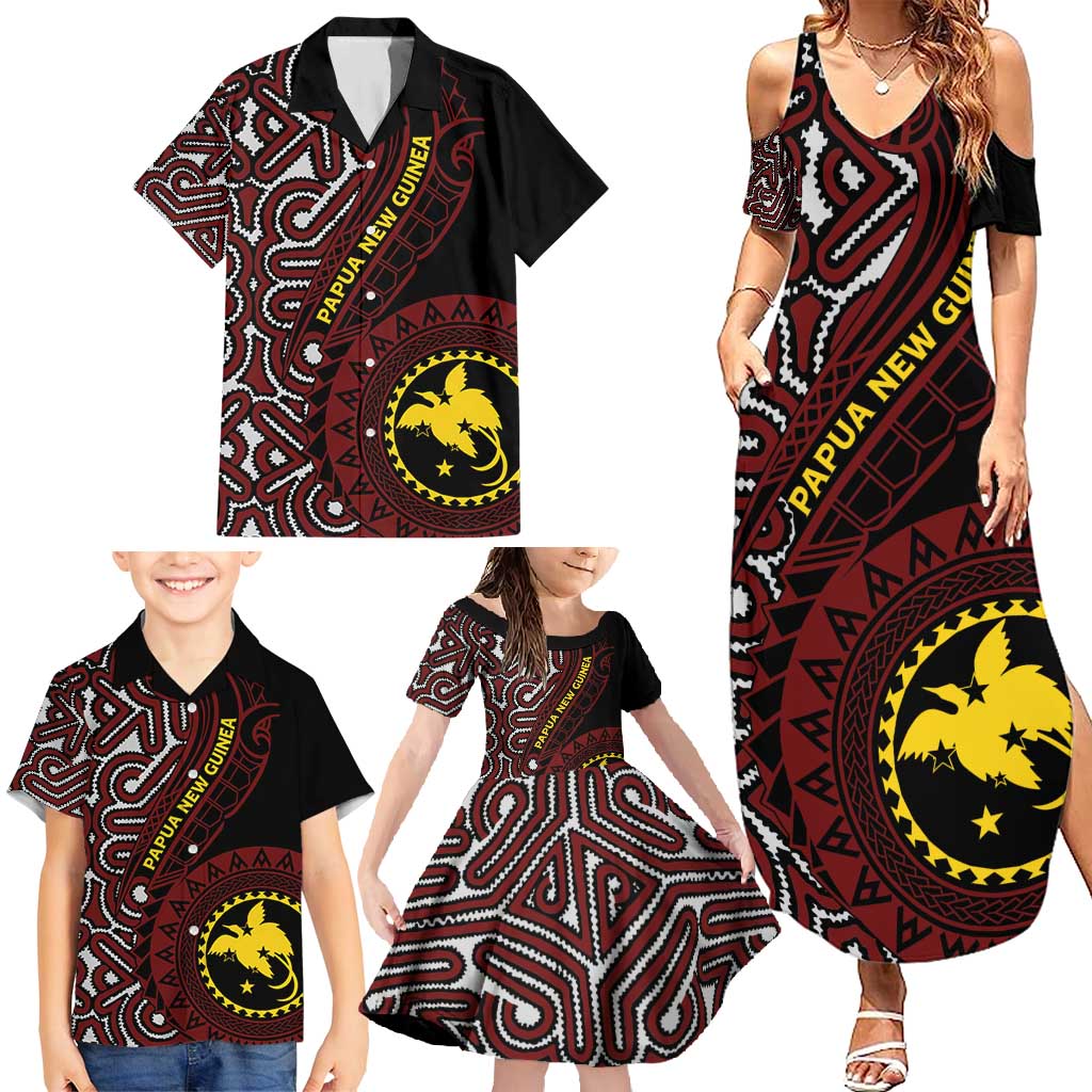 Papua New Guinea Oro Tapa Motif Family Matching Summer Maxi Dress and Hawaiian Shirt Special LT7 - Polynesian Pride